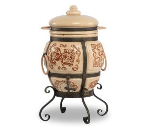 Тандыр «Арслан»Цвет: Слоновая кость/Малахит/Черный