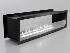 Сквозной биокамин 1300х400-500х250-300, стекла 10-15 см