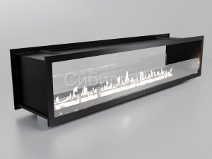Сквозной биокамин 1900х400-500х250-300 стекла 10-15 см