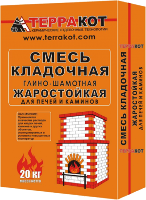 Смесь кладочная глино-шамотная 20 кг.