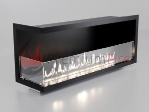 Угловой биокамин 1000х400-500х250-300 стекло 10-15 см