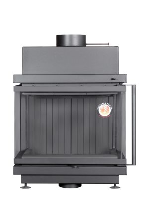 Каминная топка АЛЬФА 700 три стекла черный шамот подовая