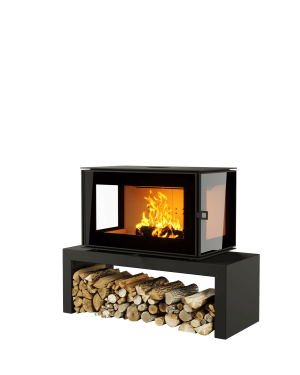 ПЕЧЬ-КАМИН КУБ 3С 800 на подиуме