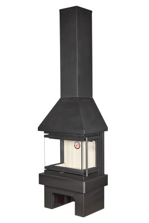 Камин ПРАГА три стекла NEW черный