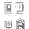Печь-Камин ВЕЗУВИЙ ПК-01 (270) с плитой беж. 9 кВт (150 м3) Ø 115 мм